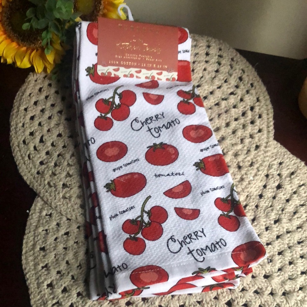 Cherry Tomato Print Kitchen Towels